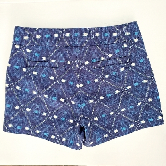 J. Crew Blue Print Cotton Shorts - Picture 3 of 5